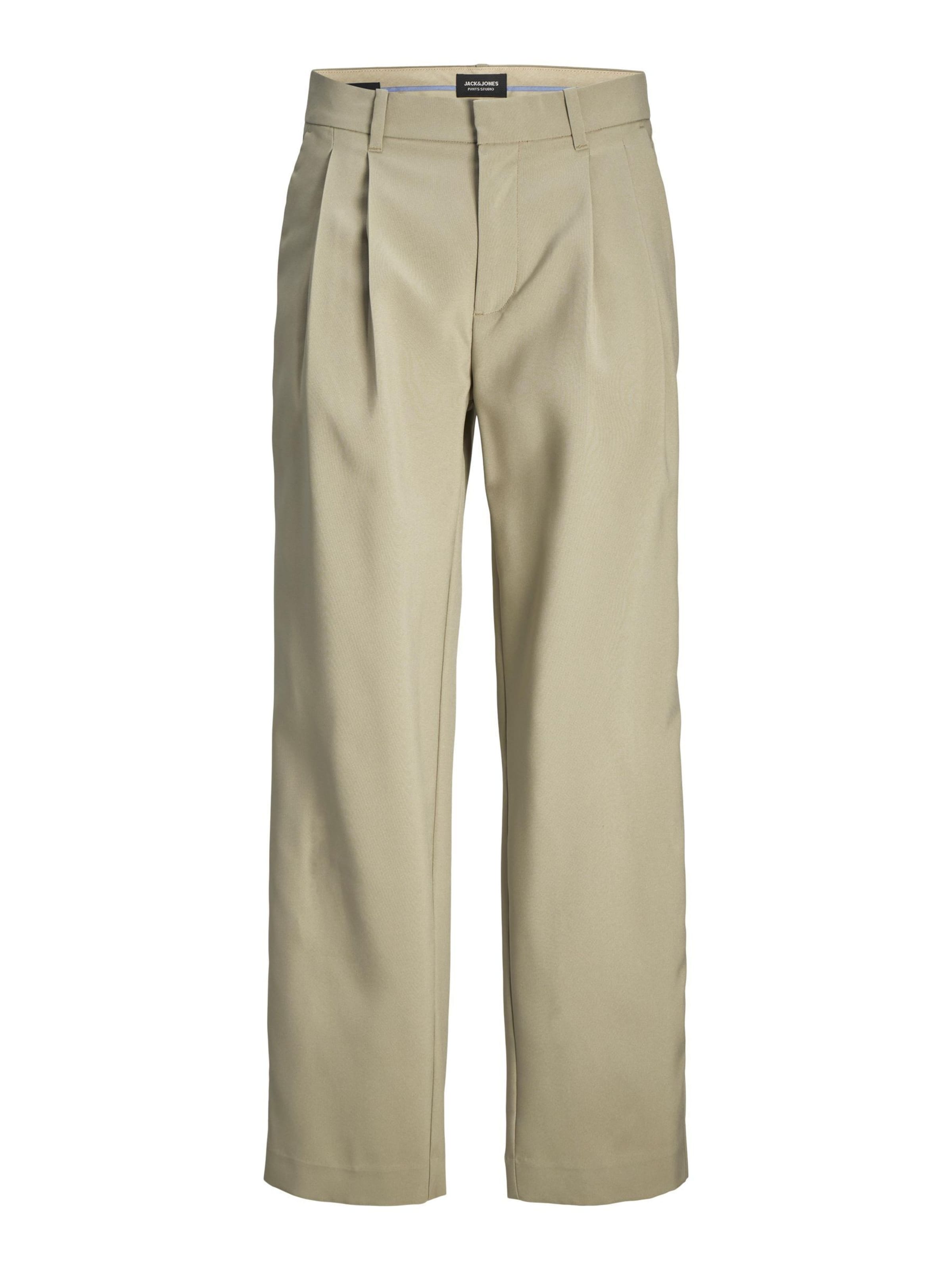 JACK & JONES Wide Leg Lærredsbukser 'JPSTBill JJDaytona' i grå: forside