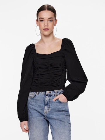 Camicia da donna 'Malysia' di PIECES in nero: frontale