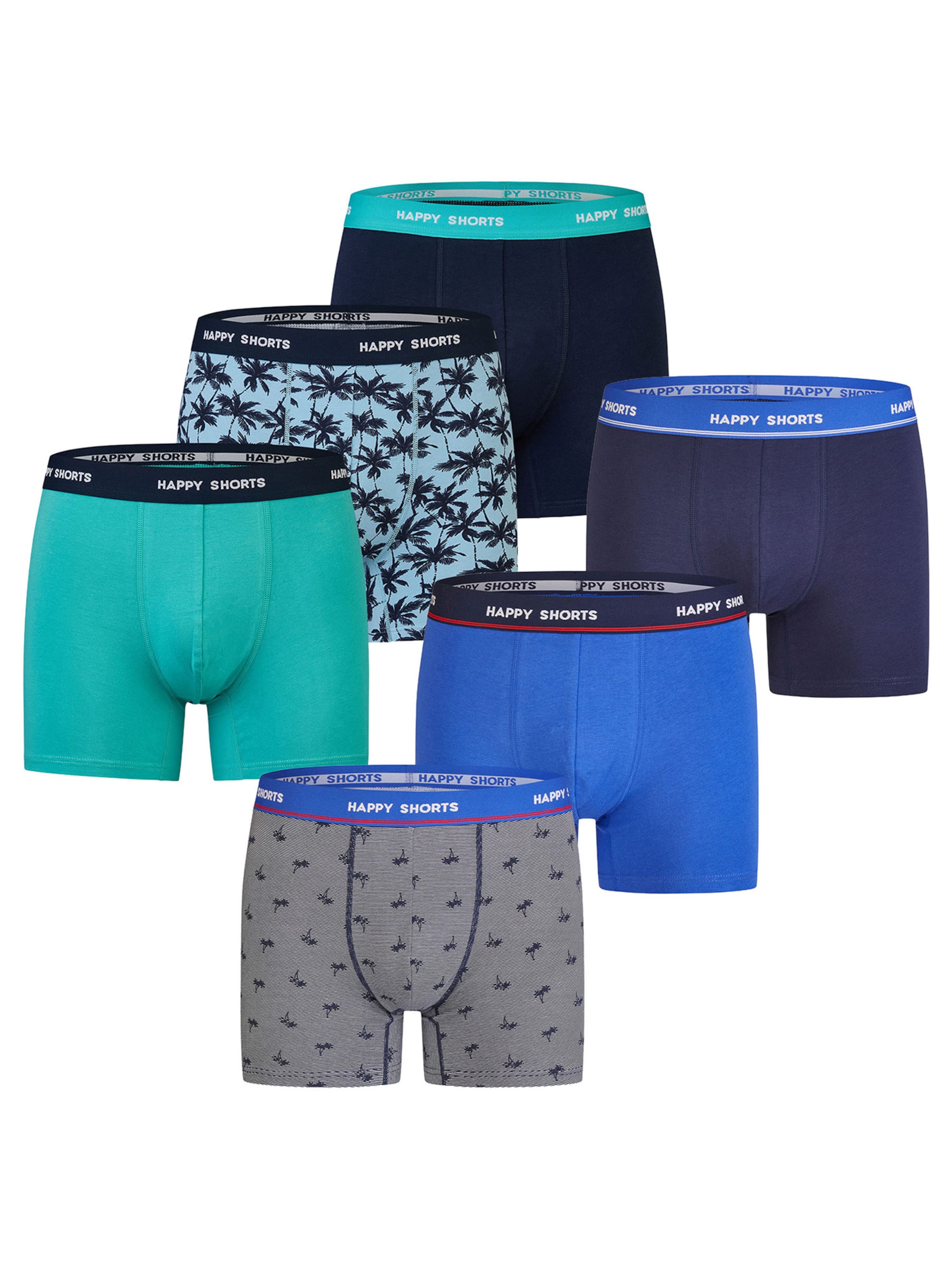 Happy Shorts - Boxers ' Tropic-Prints ' em azul: frente