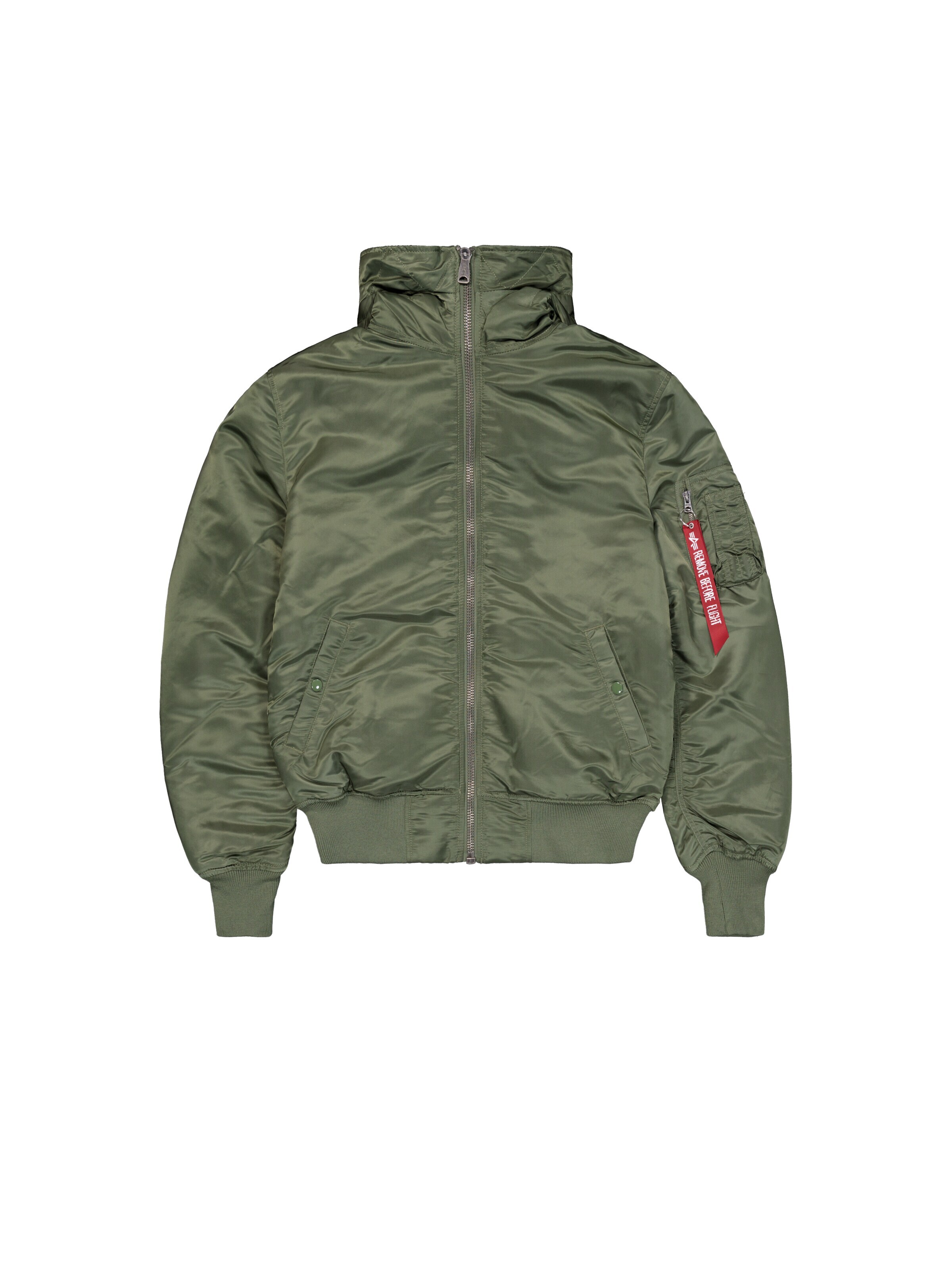 ALPHA INDUSTRIES Talvejope 'Ma-1', värv roheline: eest vaates