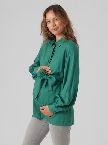 MAMALICIOUS Blouse 'INUS LIA' in Groen: voorkant