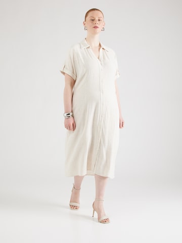 ONLY Carmakoma Shirt Dress 'CARSIESTA' in Beige