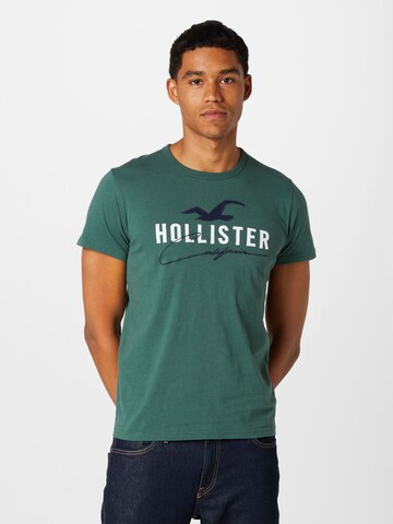 T-Shirt HOLLISTER en vert : devant