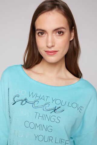 Soccx Sweatshirt mit 3/4-Arm und Artwork in Blau