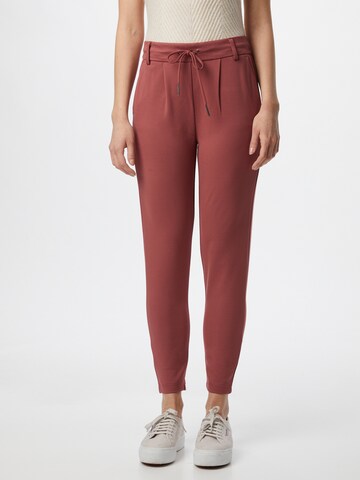 ONLY Slim fit Pleat-Front Pants 'Poptrash' in Red: front