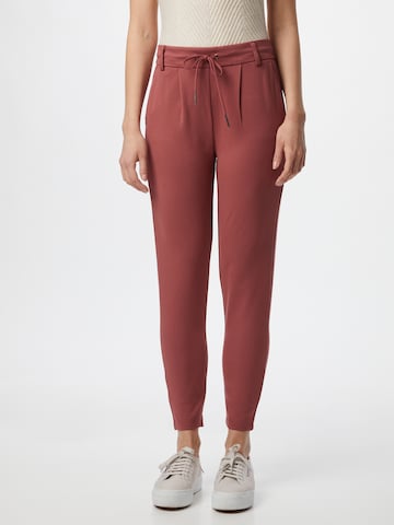 ONLY Slim fit Pleat-Front Pants 'Poptrash' in Red: front