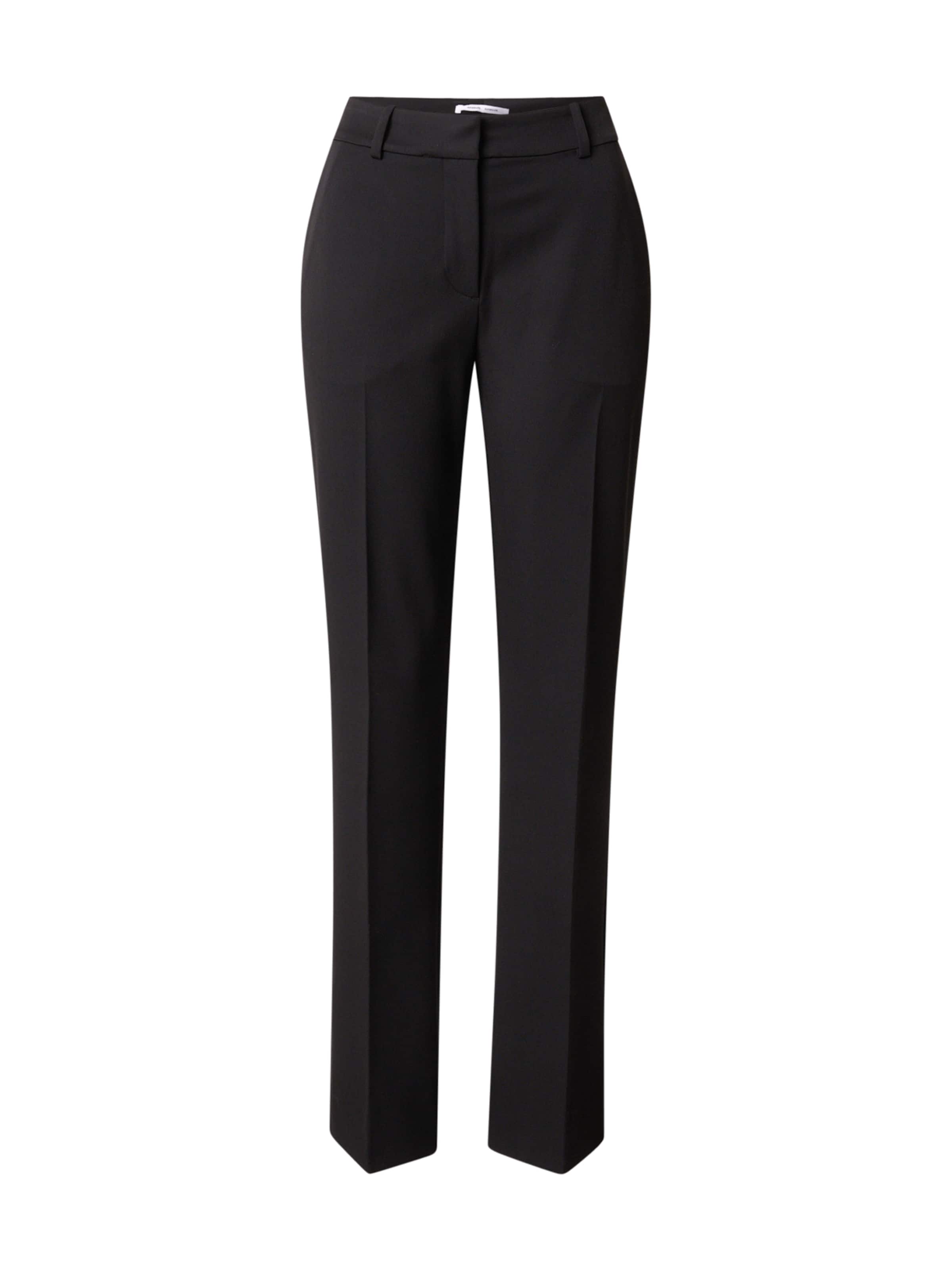Samsøe Samsøe Boot cut Pleated Pants 'Lota' in Black: front