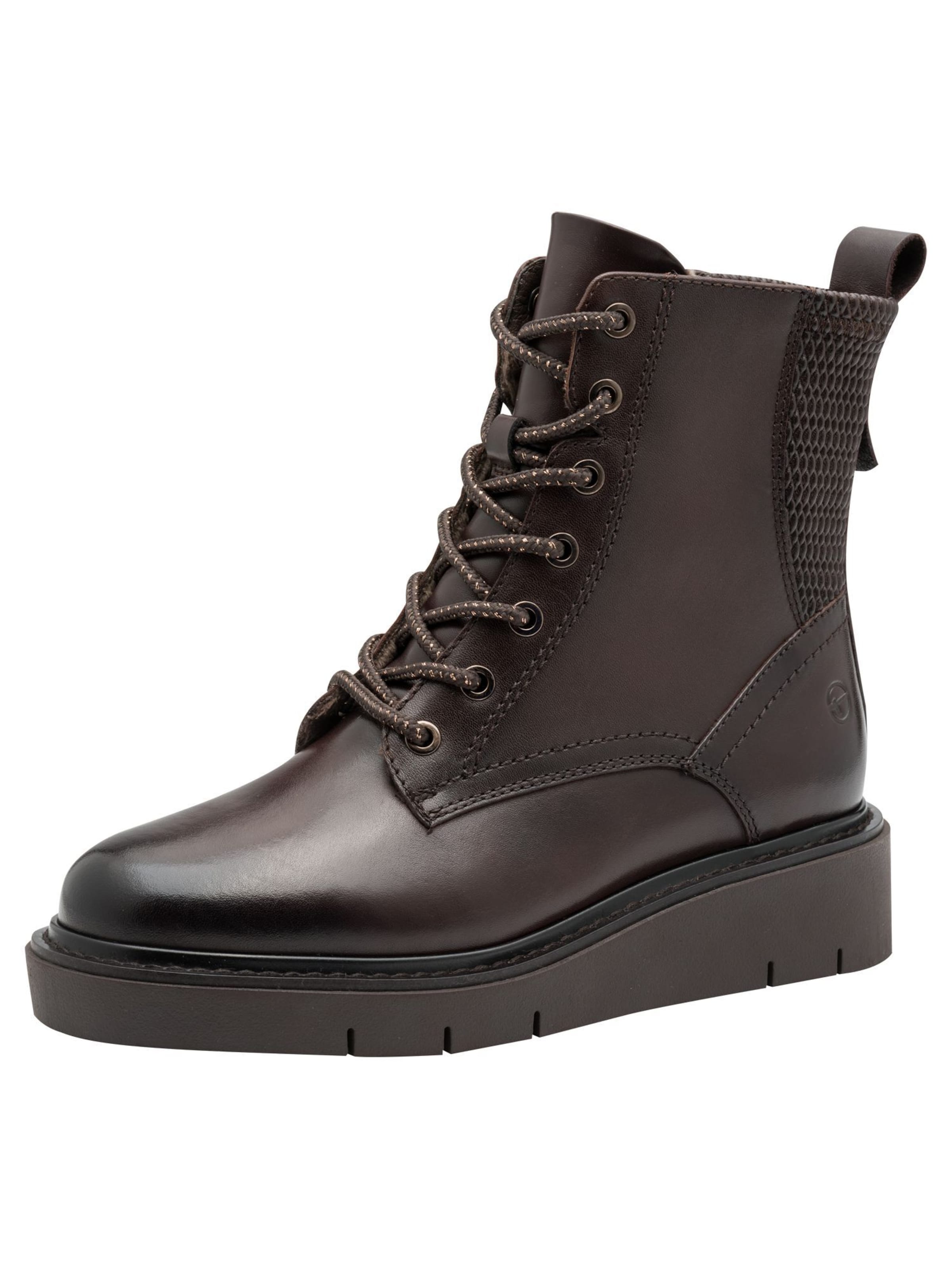 Tamaris Lace-up bootie in Brown: front