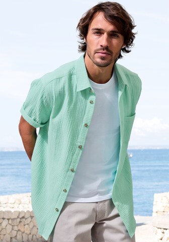 BEACH TIME Regular fit Button Up Shirt in Green: front