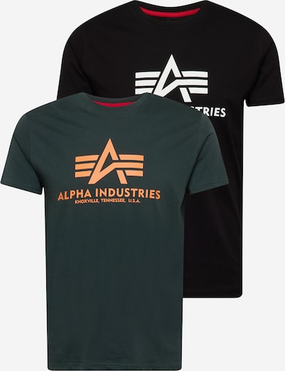 ALPHA INDUSTRIES Majica veličine XS u kraljevski zelena / svijetlonarančasta / crna / bijela, Pregled proizvoda
