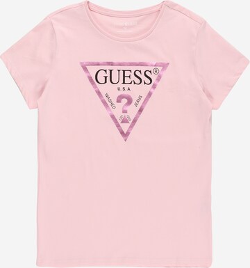 T-Shirt GUESS en rose : devant