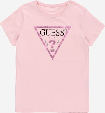 T-Shirt GUESS en rose : devant