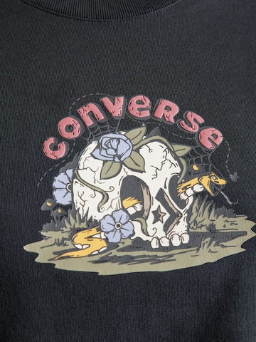 CONVERSE Тениска 'SNAKE IN SKULL' в черно