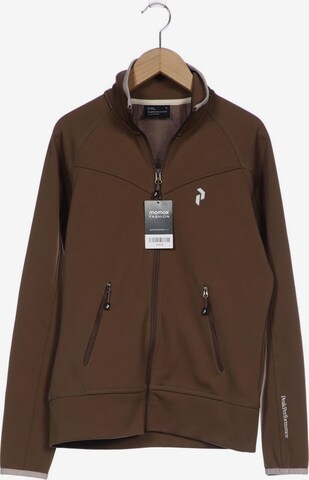 PEAK PERFORMANCE Sweatshirt & Zip-Up Hoodie in M in Brown: front