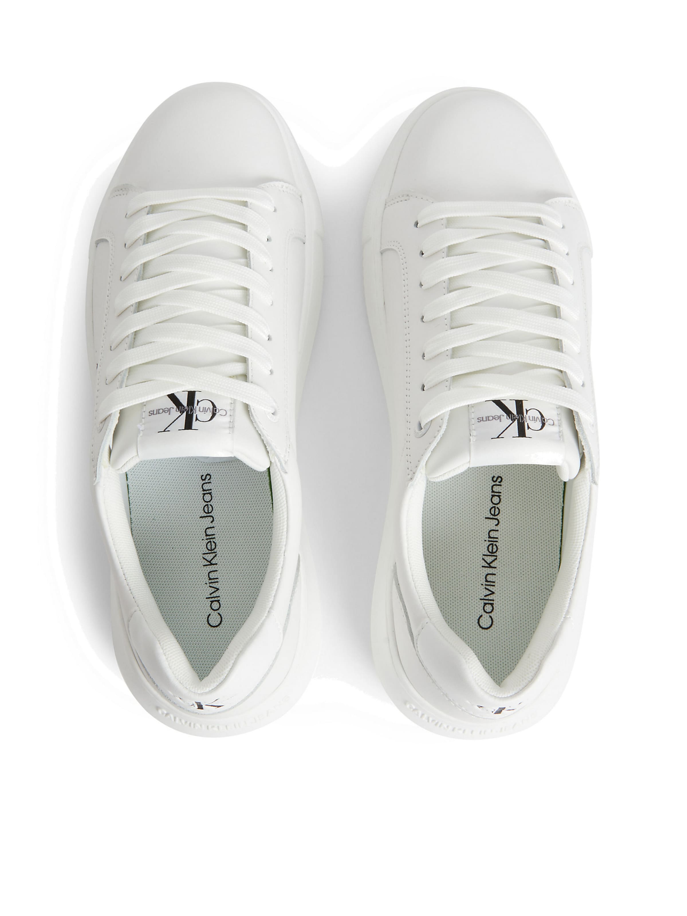 スニーカー   JEANS Woman Sneakers White YW0YW00823 YBR Calvin Klein Chunky Cupsole Laceup Monologo Γυναικεία
