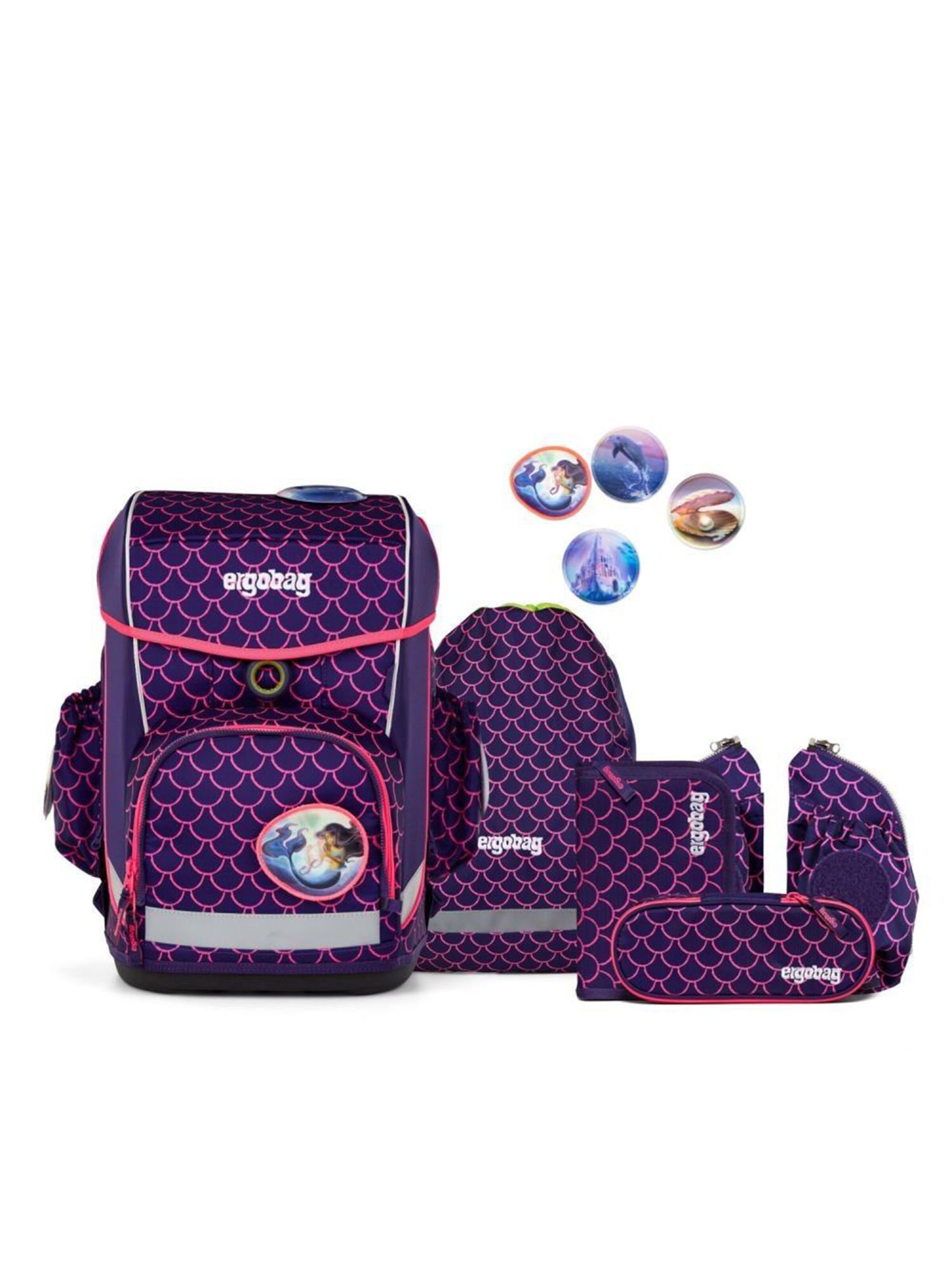 ergobag Rucksack 'Cubo Light Schulranzen Set'‌‌‌ in Lila: Vorderseite