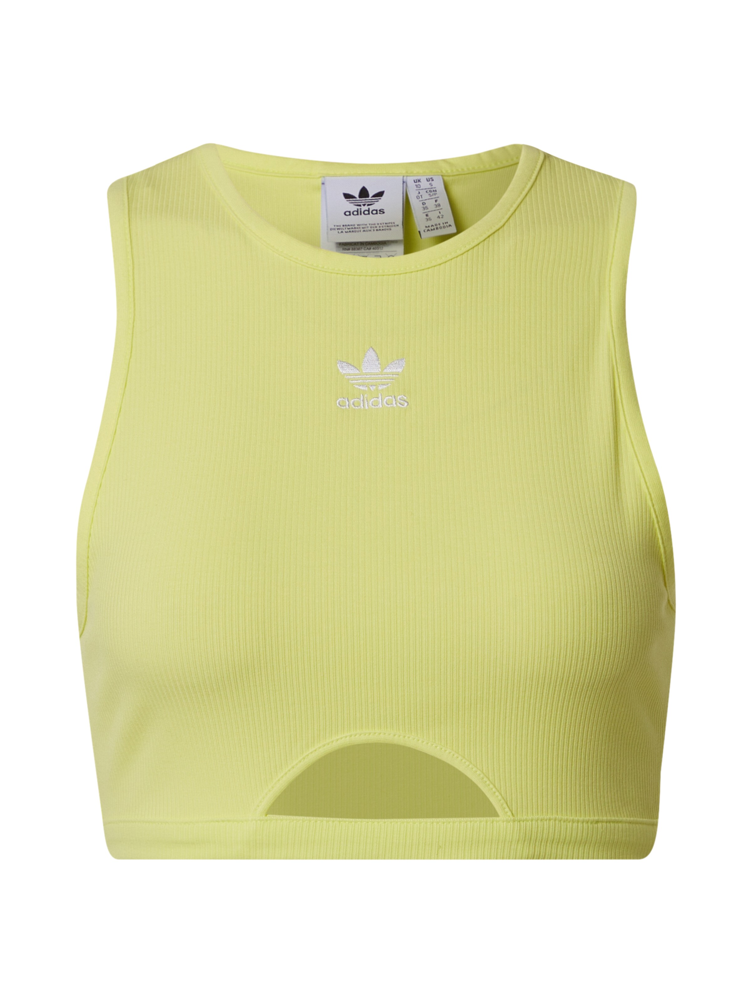 Top di ADIDAS ORIGINALS in giallo: frontale