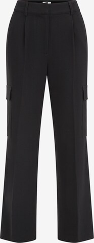 WE Fashion Regular Cargo Pants in Black: front