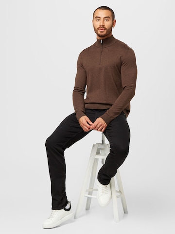 SELECTED HOMME Regular fit Sweater 'Berg' in Brown