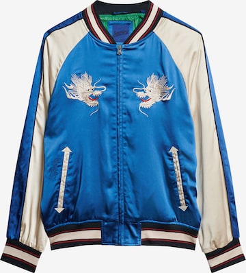 Superdry Tussenjas 'Sukajan' in Blauw: voorkant