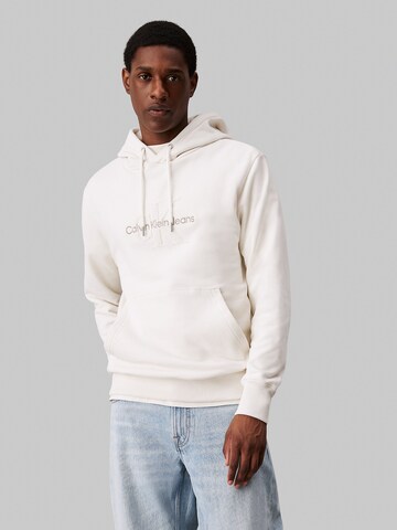 Calvin Klein Jeans Sweatshirt 'CHENILLE' in Wit: voorkant