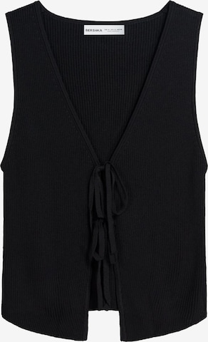 Tops en tricot Bershka en noir : devant
