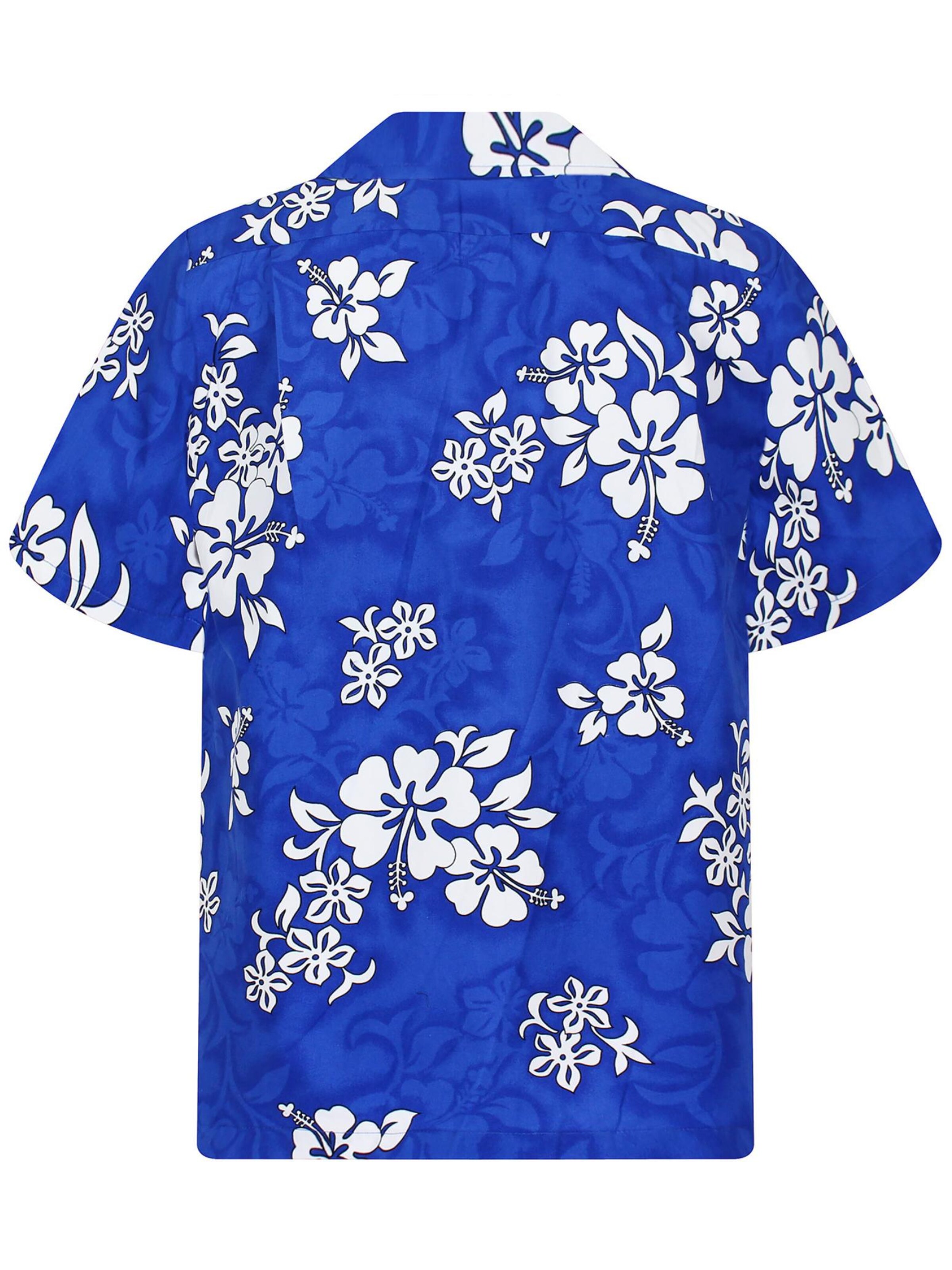 Pacific Legend Regular fit Button Up Shirt 'Hibiscus Royale' in Blue