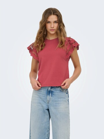 ONLY Тениска 'ONLMACY' в червено: отпред