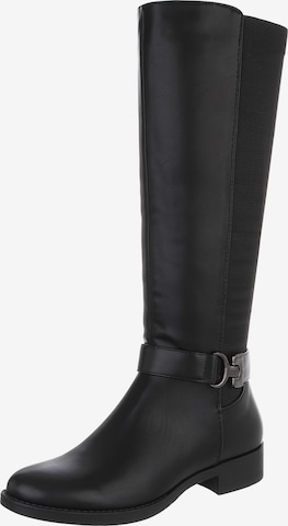 Ital-Design Stiefel in Schwarz: Vorderseite