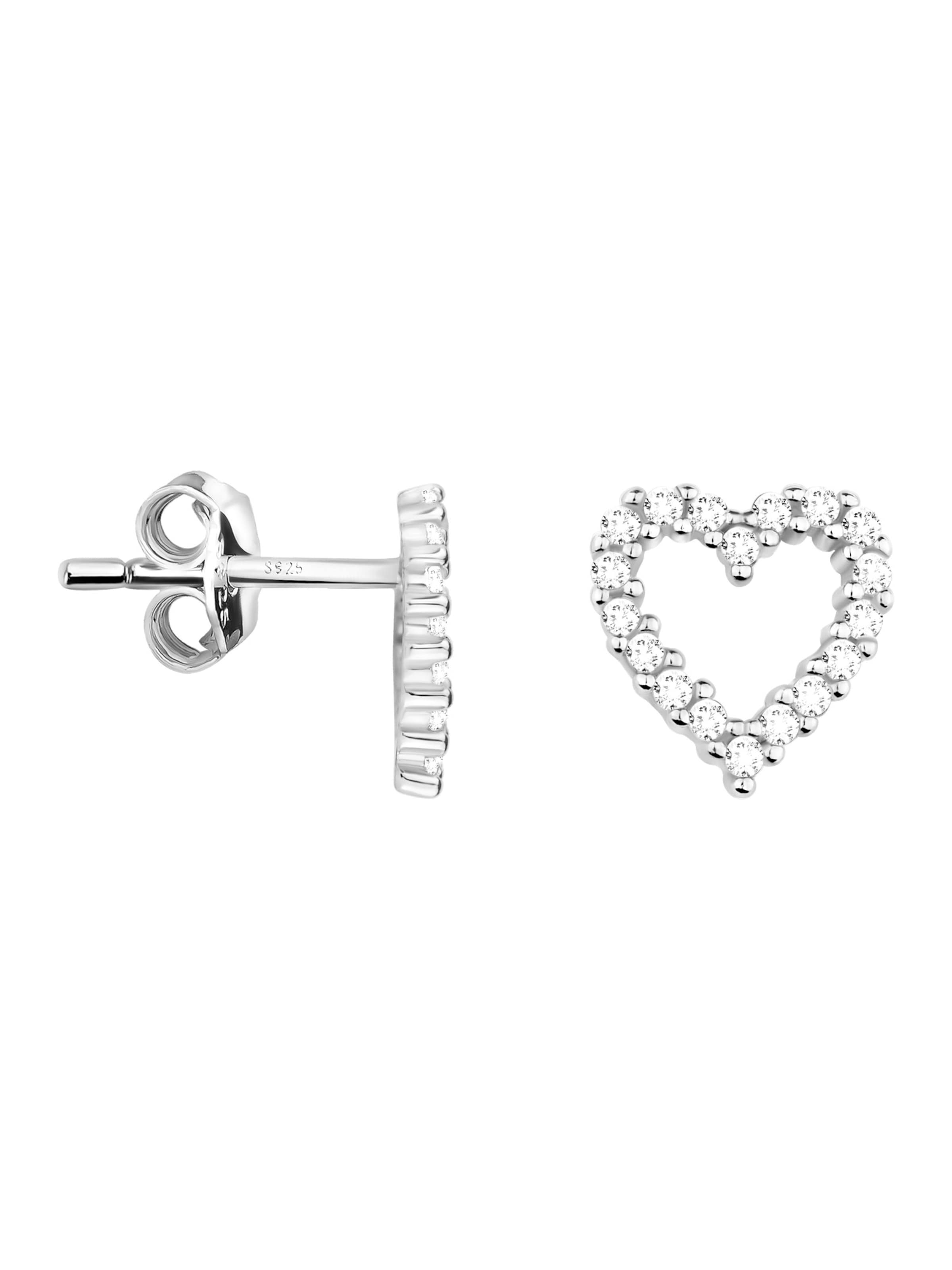 Sofia Milani Earrings 'Heart' in Silver: front