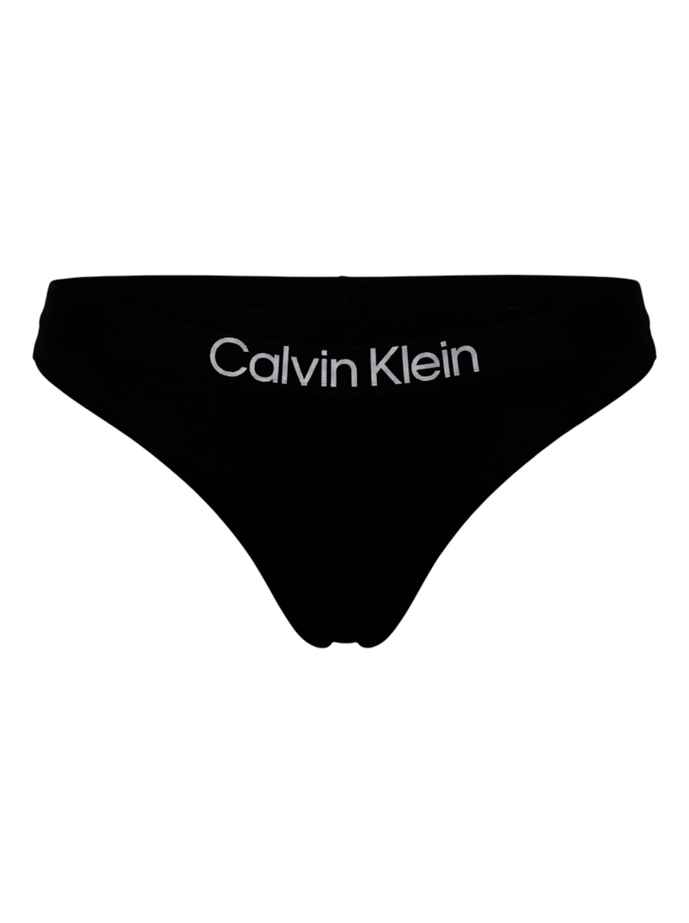 Tanga de la Calvin Klein Underwear pe negru: față