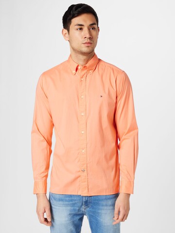 TOMMY HILFIGER Regular fit Zakelijk overhemd in Oranje: voorkant