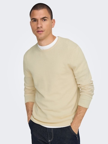 Regular fit Pullover 'Panter' di Only & Sons in bianco