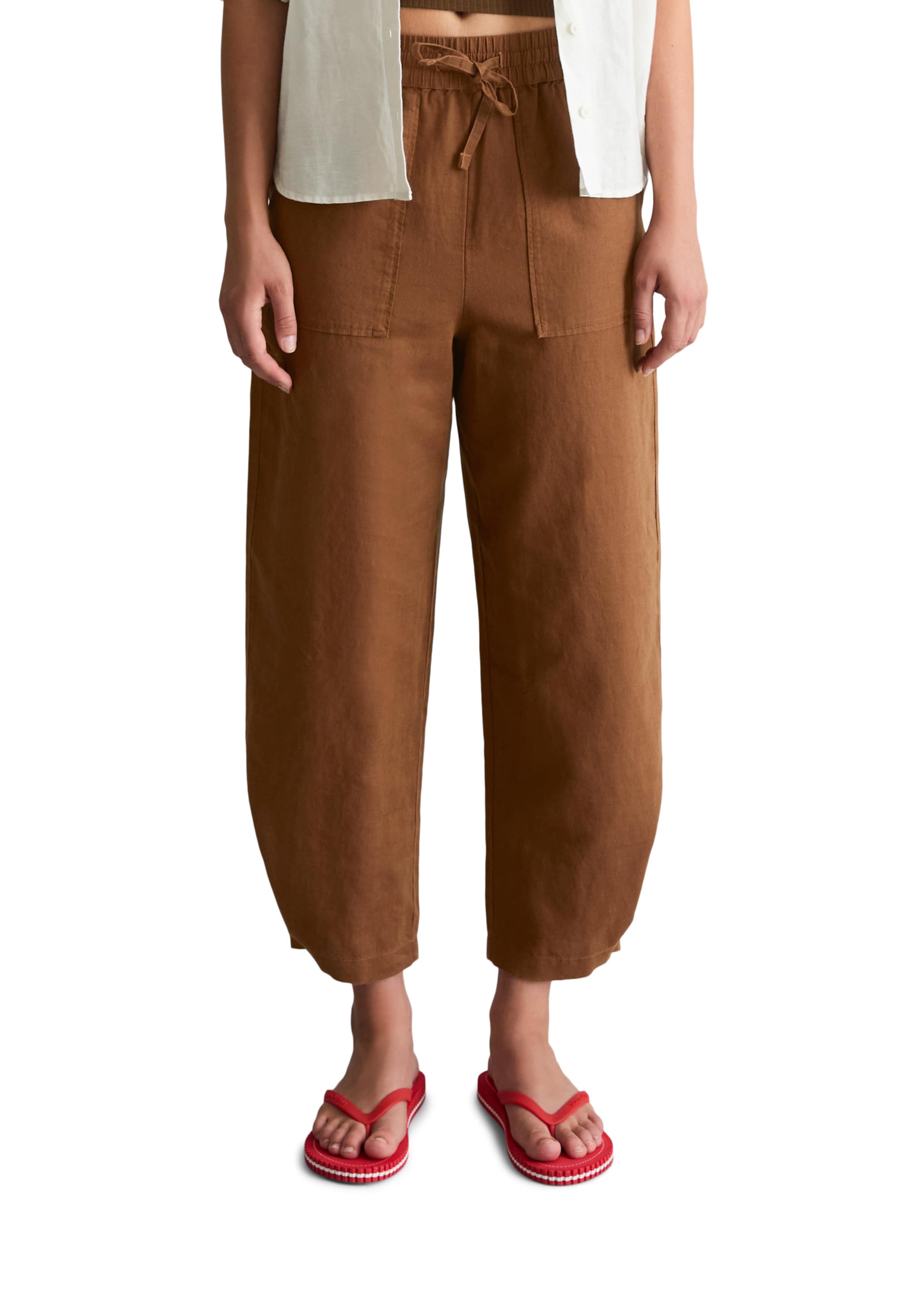 Marc O'Polo DENIM Barrel Housut värissä ruskea: etupuoli