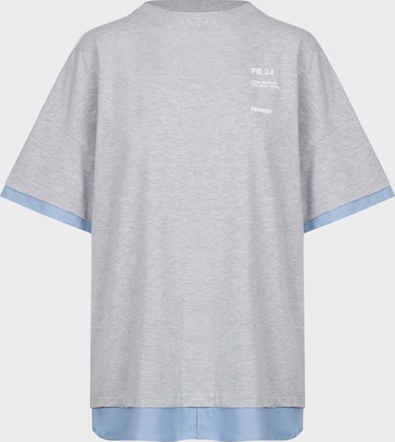 FEMSSY Tričko 'DUA T-SHIRT WHITE' – šedá: přední strana
