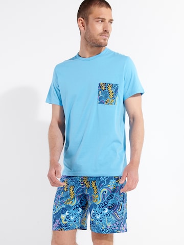 HOM Short Pajamas 'Cyril' in Blue: front