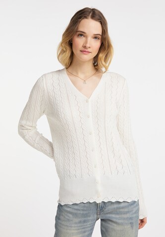 DreiMaster Vintage Knit Cardigan in White: front