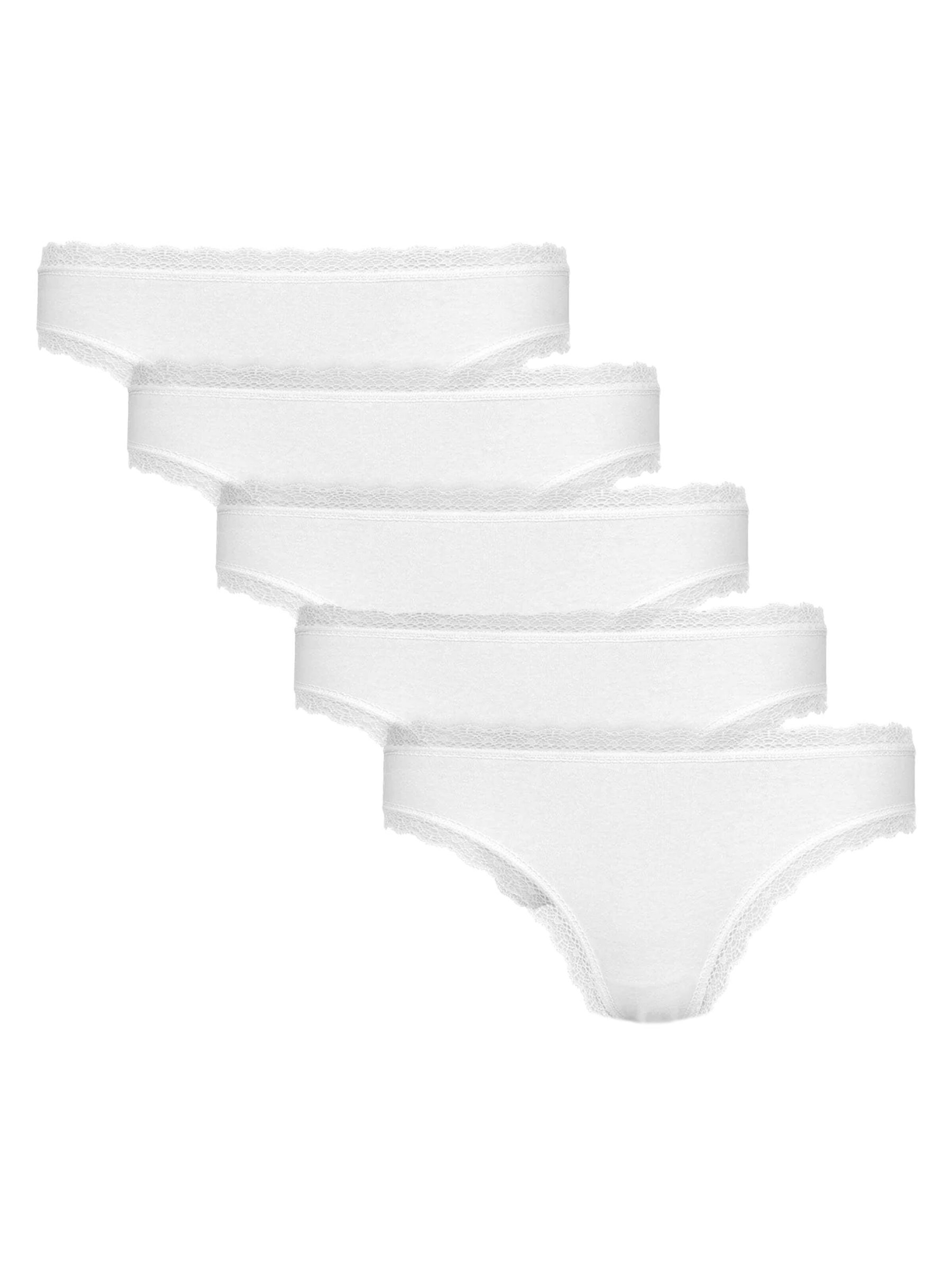 String 'COTTON LACE Tanga Women 5er Pack' Maxte en blanc : devant