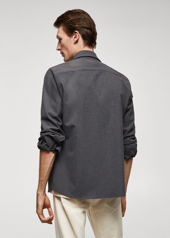 MANGO MAN Slim fit Button Up Shirt 'Polan' in Grey