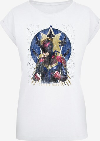 ABSOLUTE CULT T-Shirt 'Captain Marvel - Jet Burst' in Weiß: predná strana