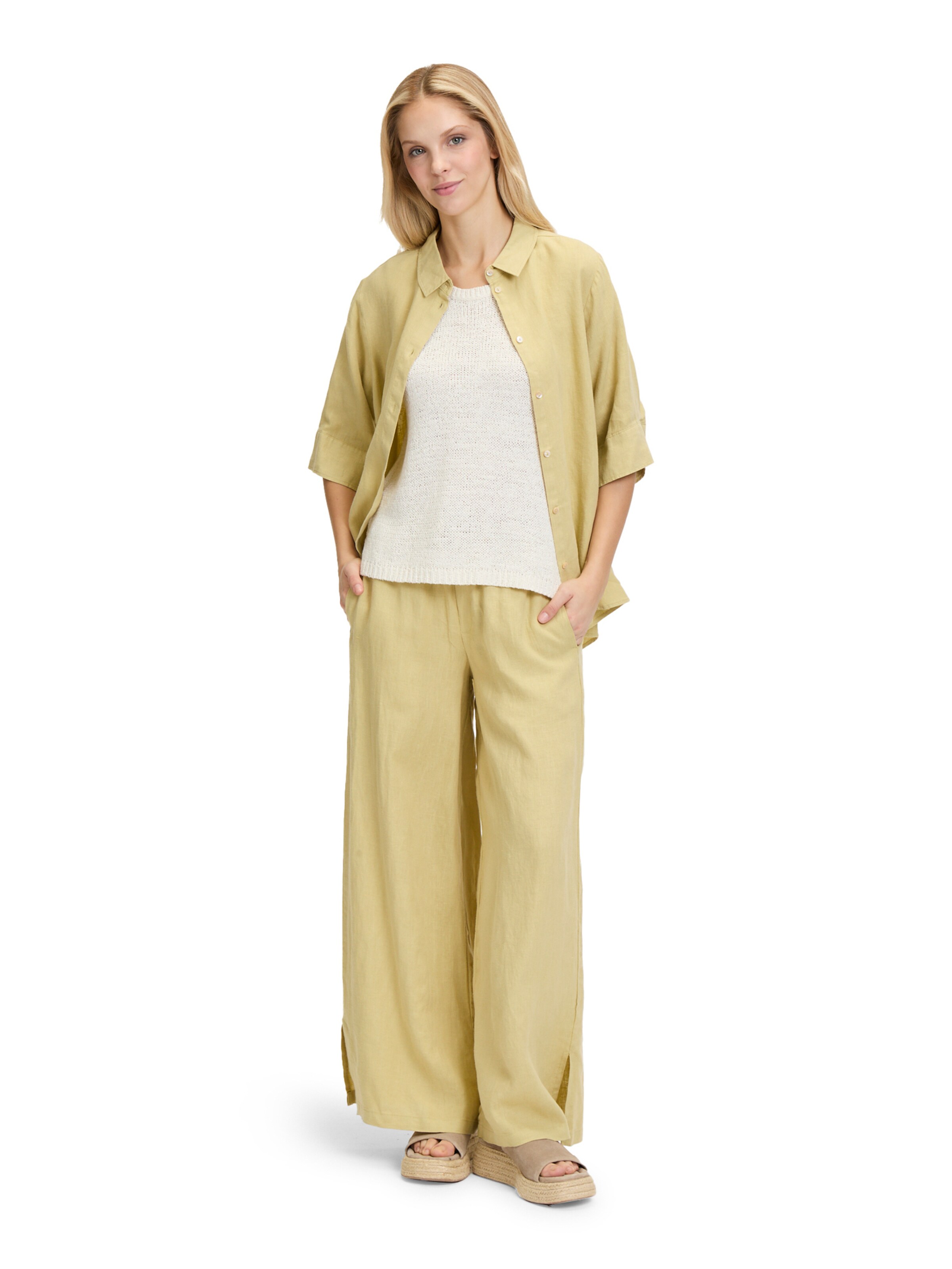 Cartoon Strick-Top mit Rundhalsausschnitt in Weiß