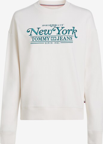 Tommy Jeans Sweatshirtv 'Varsity' in Weiß: predná strana