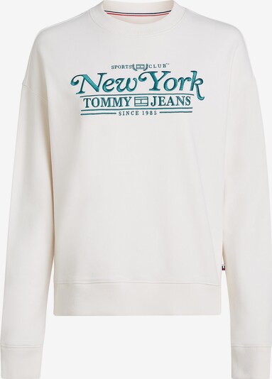 Tommy Jeans Sweatshirtv 'Varsity' in türkis / weiß, Produktansicht
