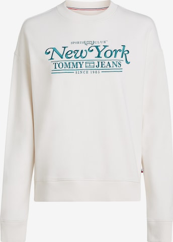 Tommy Jeans Sweatshirt 'Varsity' in Wit: voorkant