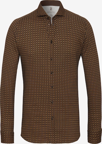 DESOTO Slim fit Button Up Shirt in Brown: front