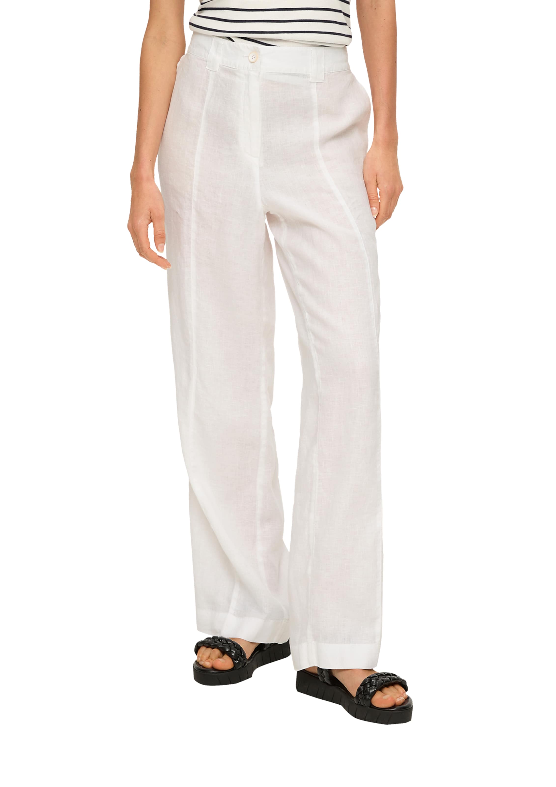 s.Oliver Bootcut Hlače | bela barva: sprednja stran