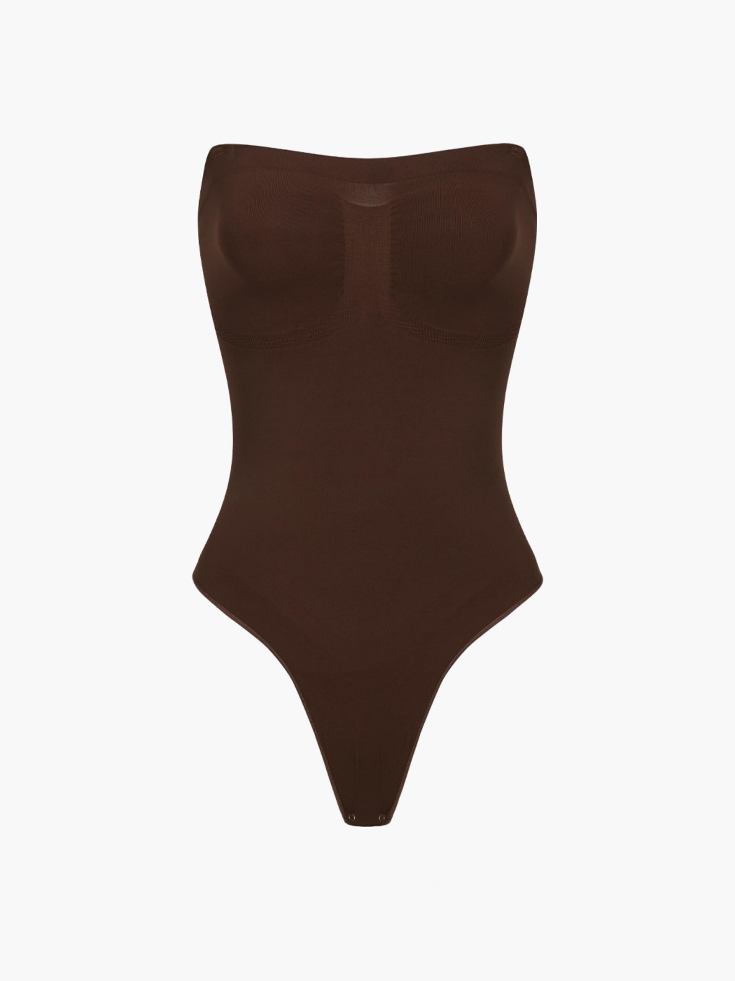 cfab (formerly creamy fabrics) Shapingbody 'Trägerloser Bodysuit Sculpting Shapewear mit String' i brun: framsida