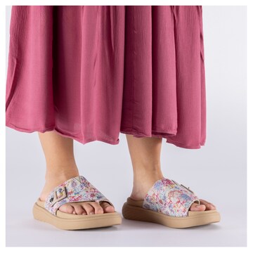 Rieker T-Bar Sandals in Mixed colors