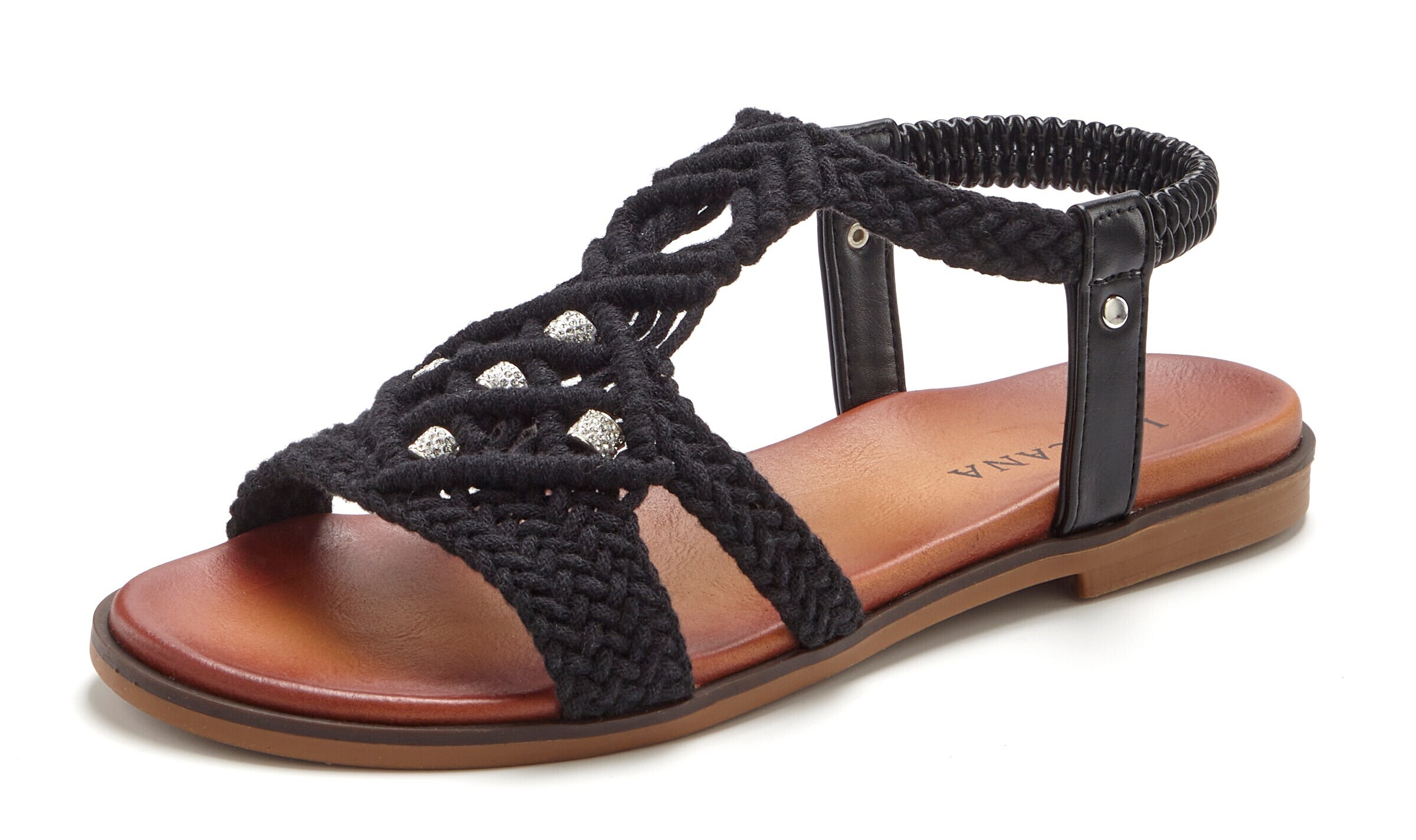 LASCANA Strap Sandals in Black: front
