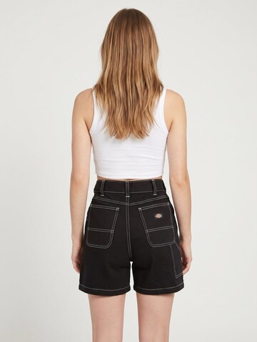DICKIES Baggy Jeans 'W' Denim Short Rinsed Black' in Black